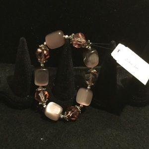 Amethyst colored stones & crystal bracelet